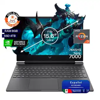 Falabella Portátil Gamer Victus AMD Ryzen 7 RAM 8GB SSD 4TB RTX 3050 6GB 144Hz oferta