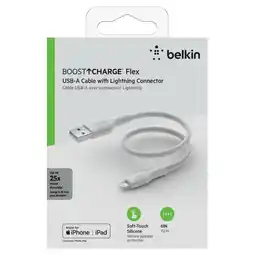 Falabella Cable USB-A a Lightning 15cm Carga Rápida Blanco Silicona Antienredos oferta