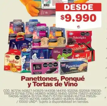 Panettones, Ponqué y Tortas de Vino