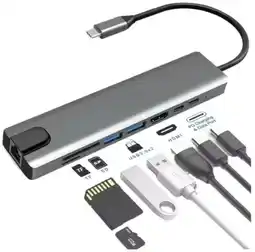 Falabella Hub Adaptador USB-C Multipuerto 8 en 1 de Aluminio Para Mac oferta