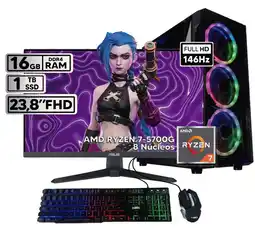 Falabella PC AMD RYZEN 7 16GB RAM 1TB HHD MONITOR 24" RGB GAMING PACK oferta