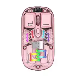 Falabella Mouse Rgb Jertech Inalambrico Transparente Wb-112 Rosa oferta