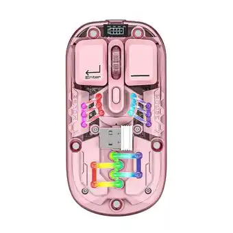 Falabella Mouse Rgb Jertech Inalambrico Transparente Wb-112 Rosa oferta