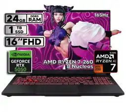 Falabella TUF A16 RYZEN 7 260 - RTX 5050 8GB GDDR7 - 24GB RAM - 1TB SSD - 16 FHD oferta