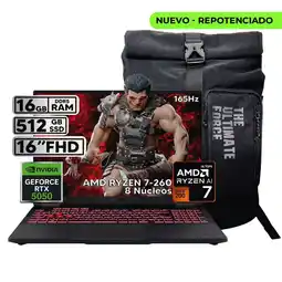 Falabella TUF A16 RYZEN 7 260 - RTX 5050 8GB GDDR7 - 16GB RAM - 512GB SSD - 16 FHD oferta