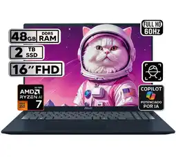 Falabella PORTÁTIL VIVOBOOK 16 RYZEN AI 7 48GB 2TB SSD PANTALLA 16″ WUXGA oferta
