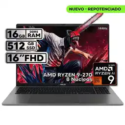 Falabella PORTÁTIL 16″ RYZEN 9 16GB RAM 512GB SSD WUXGA GRIS + KASPERSKY oferta