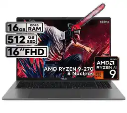 Falabella PORTÁTIL 16″ RYZEN 9 16GB RAM 512GB SSD WUXGA GRIS + KASPERSKY oferta