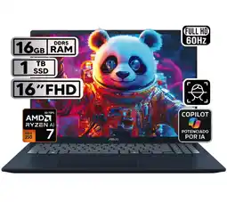 Falabella PORTÁTIL VIVOBOOK 16 RYZEN AI 7 16GB 1TB SSD PANTALLA 16″ WUXGA oferta