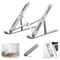 Falabella Base Portátil Computador 7 Niveles Ajuste Soporte Ventilación Aluminio Plateado oferta