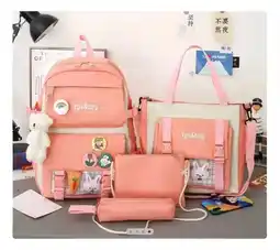 Falabella Maleta mochila morral bolso estuche escolar viajero 5 pz rosa oferta