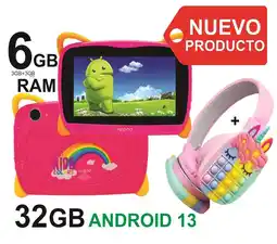 Falabella Tablet Niñas 6GB RAM (3+3) Android 13 32GB Wifi ROSADO + DIADEMA oferta