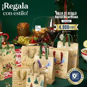 Tiendas D1 Bolsa de regalo navideña mediana oferta