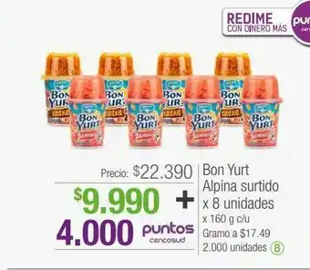 Jumbo Bon yurt alpina surtido x 8 unidades x 160 g c/u oferta
