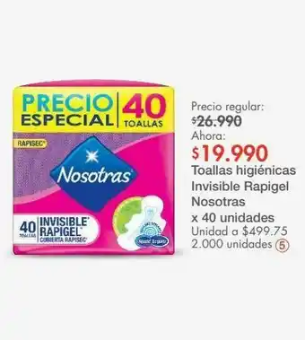 Metro Toallas higiénicas nosotras 40und oferta