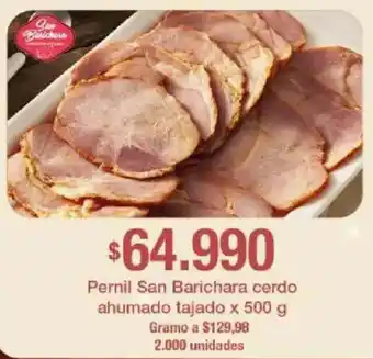 Pernil San Barichara cerdo ahumado tajado