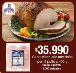 Jumbo Cena Madrileña navideña pernil pollo oferta