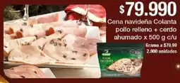 Jumbo Colanta cena navideña pollo relleno + cerdo ahumado oferta
