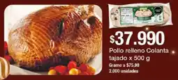 Jumbo Colanta pollo relleno tajado oferta