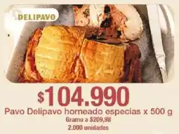 Jumbo Pavo Delipavo horneado especias oferta