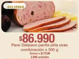 Jumbo Delipavo pavo pavita piña uvas combinación oferta