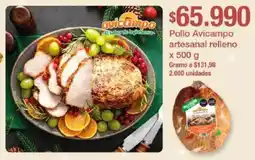 Jumbo Pollo Avicampo artesanal relleno oferta