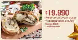 Jumbo Rollo de pollo con queso y champiñones oferta
