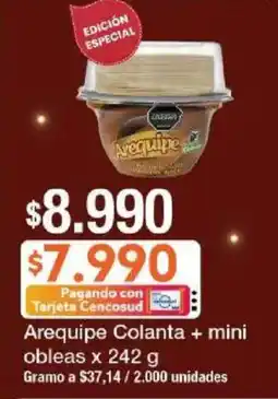 Jumbo Arequipe colanta + mini obleas oferta
