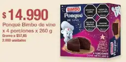 Jumbo Ponqué bimbo de vino oferta