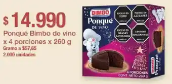 Ponqué bimbo de vino