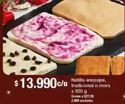 Jumbo Natilla arequipe, tradicional o mora oferta