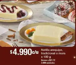 Jumbo Natilla arequipe, tradicional o mora oferta