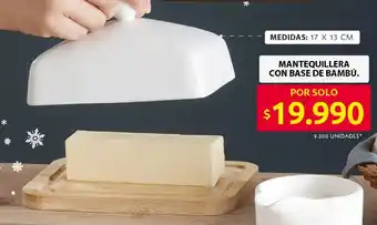 Mantequillera con base de bambú