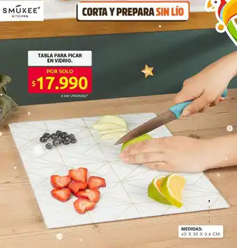 Ara Smukee kitchen tabla para picar en vidrio oferta