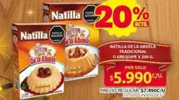 Ara Natilla de la abuela tradicional o arequipe oferta