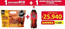 Ara Ara pollo asado + gaseosa coca-cola original oferta