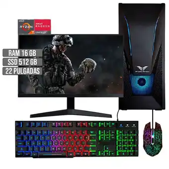 Falabella PC EQUIPO GAMER AMD RYZEN 7 5700G SSD 512GB RAM 16GB LED 22 FHD oferta
