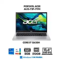 Falabella PORTATIL ASPIRE LITE - INTEL CORE I7 13620H - 156 FULL HD IPS - RAM 8GB DDR5 - SSD 512GB M2 oferta