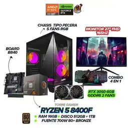 Falabella PC GAMER RYZEN 5 8400F / RTX 3050 6GB / 16GB RAM / SSD 1.5TB / Monitor 27 165hz oferta