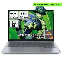 Falabella PORTATIL THINKBOOK RYZEN 5-7533HS 32GB RAM 512GB SSD 14 WUXGA oferta