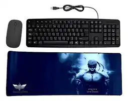 Falabella Combo Teclado Alambrico + Mouse Inalámbrico + Pad Mouse League kb502 oferta