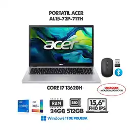 Falabella PORTATIL INTEL CORE I7 13620H - 16 FHD IPS - RAM 24GB DDR5 - SSD 512GB M2 + MOUSE BLUETOOTH oferta