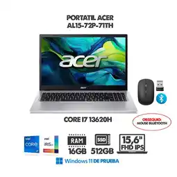 Falabella PORTATIL INTEL CORE I7 13620H - 16 FHD IPS - RAM 16GB DDR5 - SSD 512GB M2 + MOUSE BLUETOOTH oferta