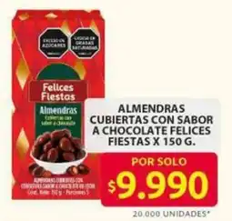 Ara Felices Fiestas almendras cubiertas con sabor a chocolate oferta