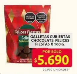 Ara Felices Fiestas galletas cubiertas Galle GALLETAS CUBIERTAS Cobertas CHOCOLATE FELICES FIESTAS X 160 G. oferta