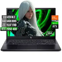 Falabella NITRO AMD RYZEN 5-7535HS RTX 2050 4GB SSD 4TB RAM 64GB LED 15,6 FHD 144Hz oferta