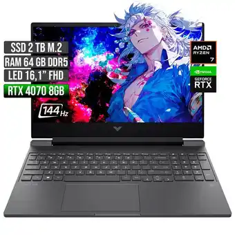 Falabella VICTUS AMD RYZEN 7-8845HS RTX 4070 8GB SSD 2TB RAM 64GB LED 16 FHD 144Hz oferta