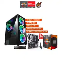 Falabella PC Gamer Ryzen 5 5600G / B550 WiFi / 64GB RAM / 1TB SSD / Fuente 350W oferta