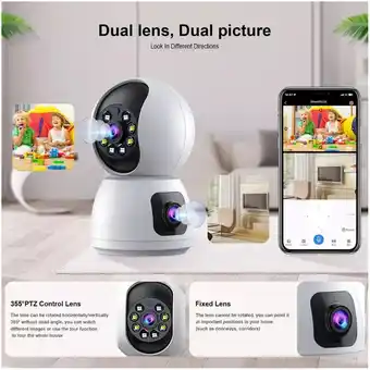 Falabella Camara de vigilancia inteligente doble lente para interior oferta