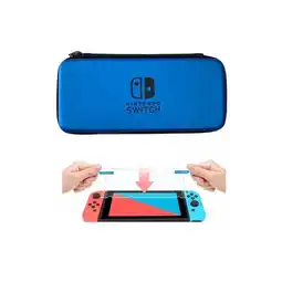 Falabella Estuche Rigido Azul + Vidrio Templado Para Switch oferta